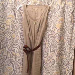 Khaki colored sleeveless dress
